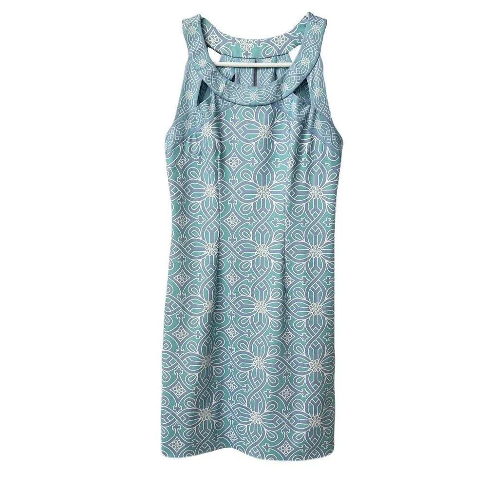 Gretchen Scott Womens Size XS Jersey Isosceles Turquoise & Periwinkle Mini Dress